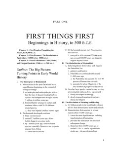PART ONE: First Things First: Beginnings in History, to 500 B