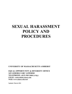 Sexual Harassment Policy and Procedures