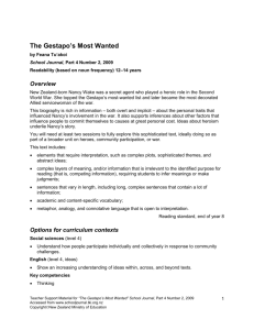 The Gestapo`s Most Wanted (Word 96KB) - Literacy Online