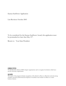 Kansas Sunflower Application Last Revision: October 2003 To be