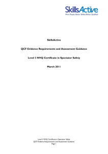 Assessment guidance and evidence requirements for each unit