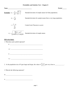 Probability and Statistics Chapter 8 Test