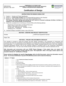 Certification of Design - Pennsylvania Department of Conservation