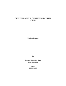 CRYPTOGRAPHY & COMPUTER SECURITY