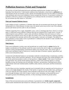 Pollution Sources: Point and Nonpoint