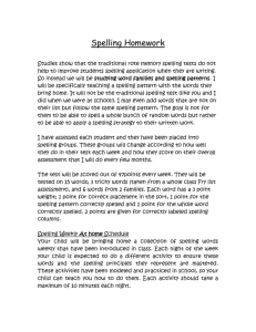 Spelling Homework Directions
