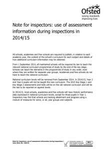 use of assessment information during inspections in 2014/15