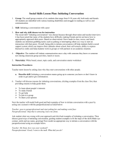 Social Skills Lesson Plan Format