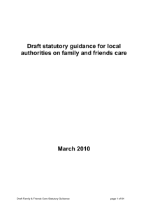 Statutory Guidance for Family and Friends Care