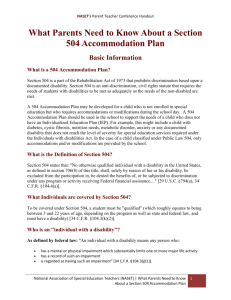 What Parents Need to Know About a Section 504 Accommodation