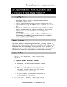 2: Organizational Justice, Ethics, & CSR