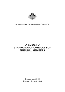 A Guide to Standards of Conduct for Tribunal Members