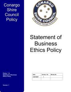 Statement of Business Ethics Policy