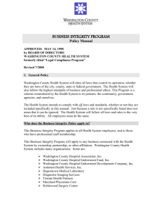 Business Integrity Program-General Policy