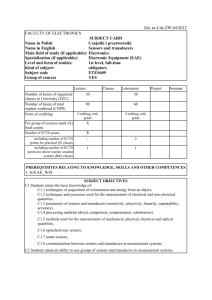Zał. nr 4 do ZW 64/2012 FACULTY OF ELECTRONICS SUBJECT
