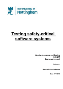 Testing safety-critical software systems