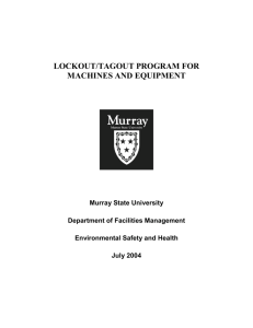 Lockout/Tagout Program - Murray State University