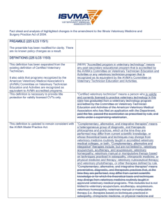 summary of the changes - ISVMA, Illinois State Veterinary Medical