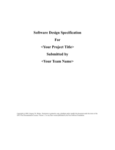 Software Design Specification