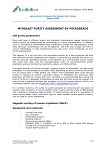 Myoblast purity assessment by microbeads