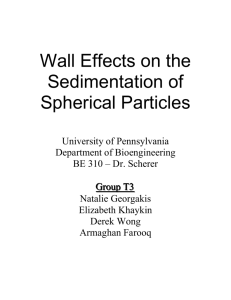 Wall Effects on the Sedimentation of Spherical Particles