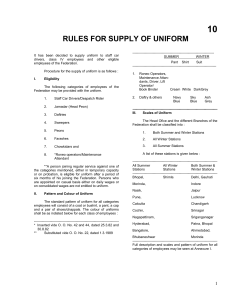 10. Rules for Supply of Uniform