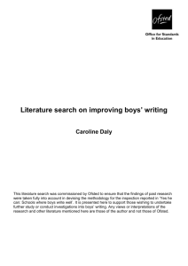Daly – Literature search on improving boys` writing