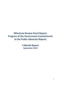 Milestone Review Panel - Community Services