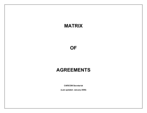 Matrix of Agreements, Treaties and Protocols