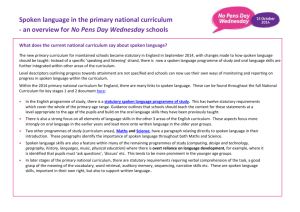 No Pens Day Wednesday and spoken language in the new curriculum