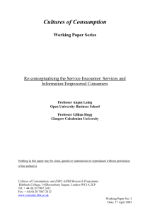 Re-conceptualising the Service Encounter: Services and Information