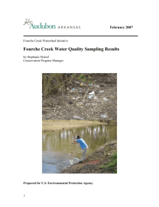 Fourche Creek Water Quality Sampling Results
