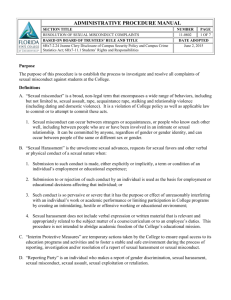 Resolution of Sexual Misconduct Complaints