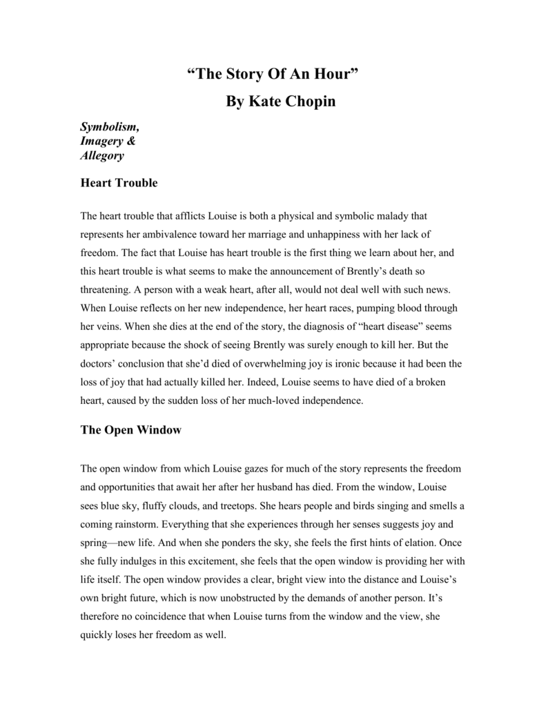 kate chopin the story of an hour essay