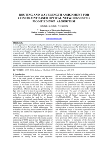 Routing and Wavelength Assignment for Constraint based Optical