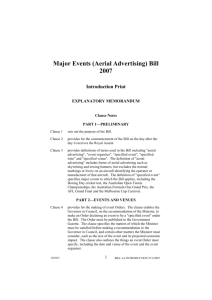 Major Events (Aerial Advertising) Bill 2007