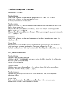 Vaccine Storage and Transport