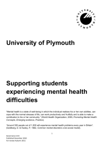 Supporting students experiencing mental health difficulties