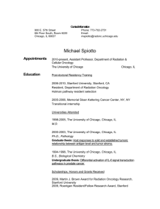 Professional Resume - Radiation and Cellular Oncology