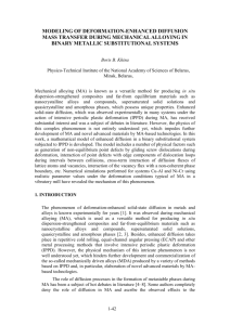 MODELING OF DEFORMATION-ENHANCED DIFFUSION MASS