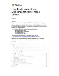User-Mode Interactions: Guidelines for Kernel-Mode