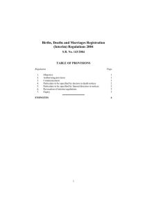 Births, Deaths and Marriages Registration (Interim) Regulations 2004