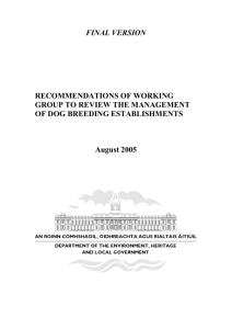 Management of Dog Breeding Establishments