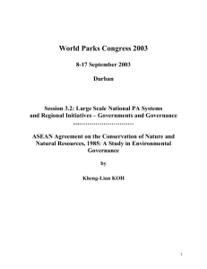 ASEAN AGREEMENT ON THE CONSERVATION