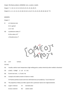 Chapter 7& 8 Book problems: BONDING: Ionic, covalent, metallic