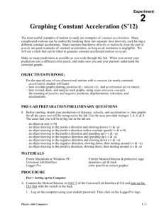 Graphing Constant Acceleration