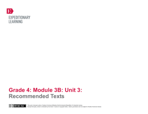 Grade 4 ELA Module 3B, Unit 3, Recommended Texts