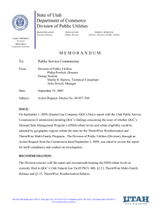 Comments from DPU - Utah Public Service Commission