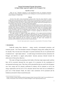 An Input-Output Approach Applied to the Portuguese Case