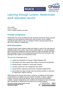 Westminster Adult Education Service - good practice